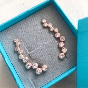 Amorium Rose Gold Sterling Silver Bubble Ear Cuffs